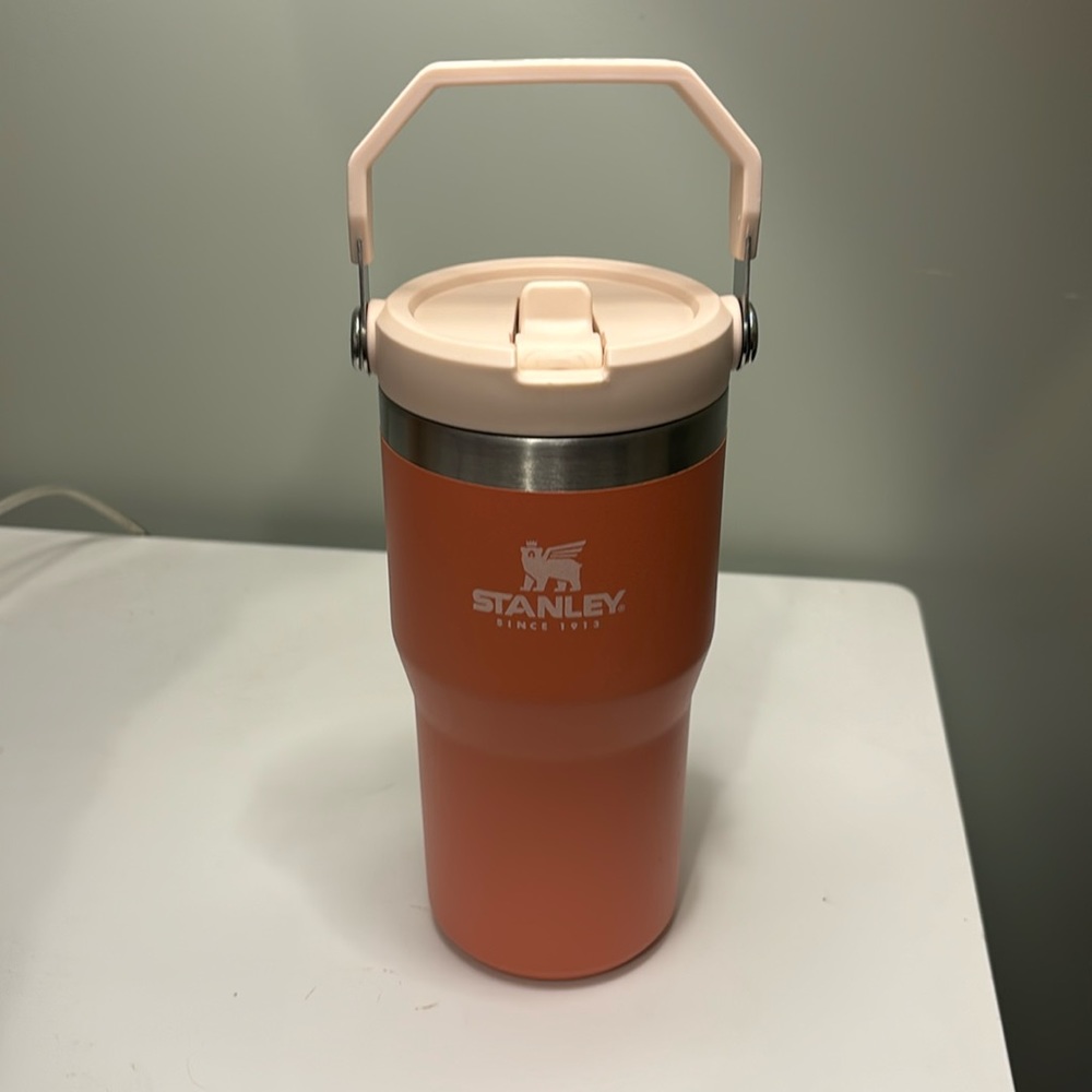 STANLEY IceFlow Stainless Steel Tumbler with Straw 20 oz in Grapefruit